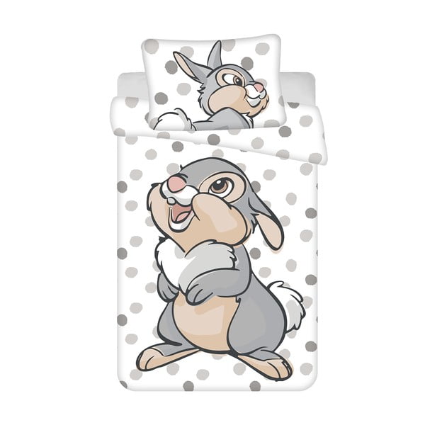 Bielo-sivé bavlnené detské obliečky do postieľky 100x135 cm Thumper "Dots" – Jerry Fabrics