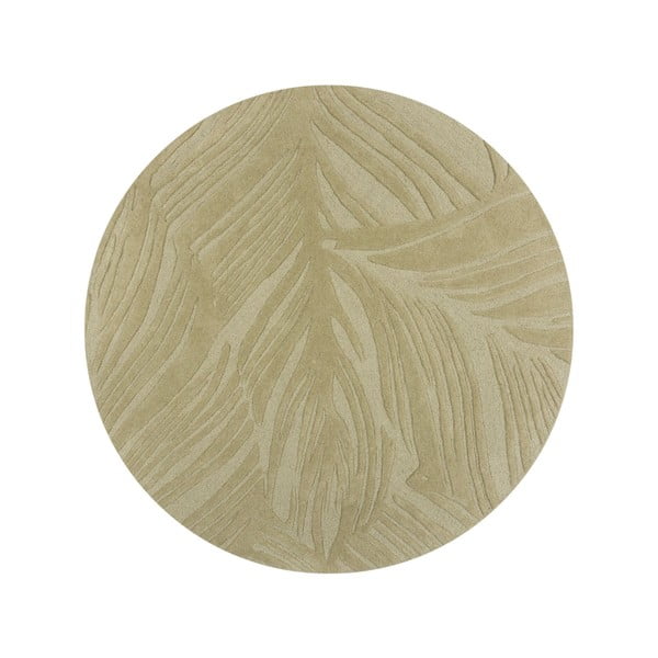 Zelený vlnený okrúhly koberec ø 160 cm Lino Leaf – Flair Rugs