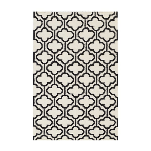 Vlnený koberec Penelope Ivory Black, 140x200 cm