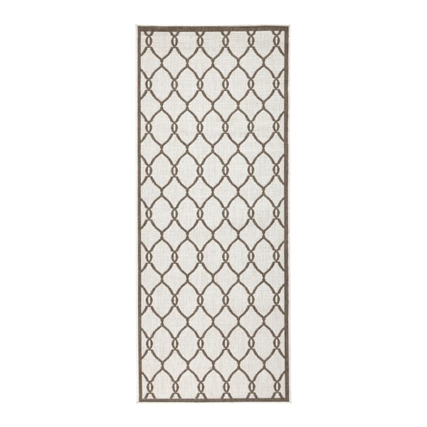Hnedý vzorovaný obojstranný koberec Bougari Rimini, 80 × 350 cm