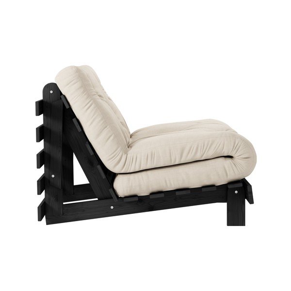 Rozkladacie kreslo s béžovým poťahom Karup Design Roots Black/Beige-image-3