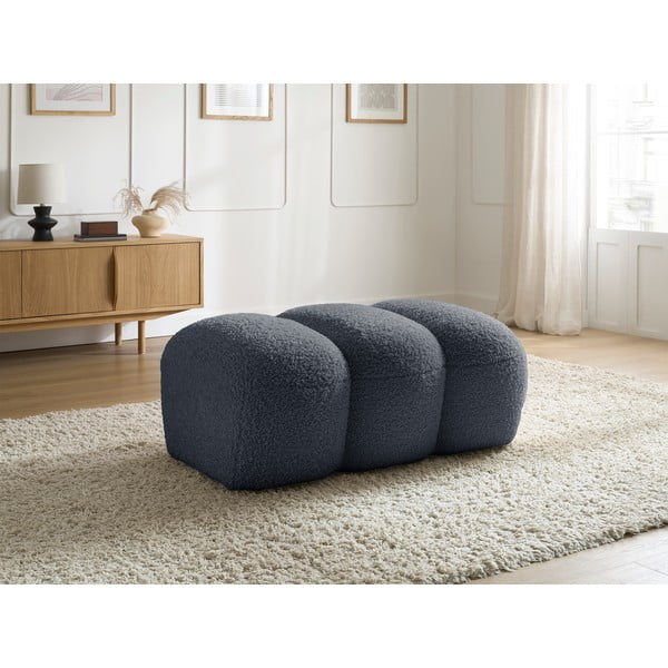 Tmavosivá podnožka z textílie buklé Hippolyte – Bobochic Paris-image-1