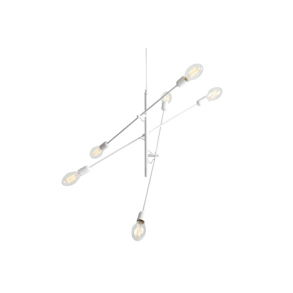 Biele závesné svietidlo na 6 žiaroviek Custom Form Twigo