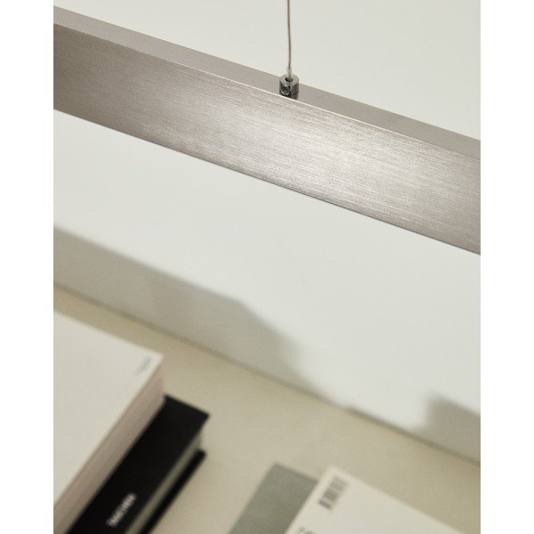 LED závesné svietidlo v striebornej farbe s kovovým tienidlom Boadella – Kave Home-image-3