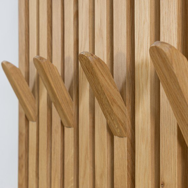 Vešiakový panel z dubového dreva v prírodnej farbe 46x100x8 cm Parco – Spinder Design-image-2