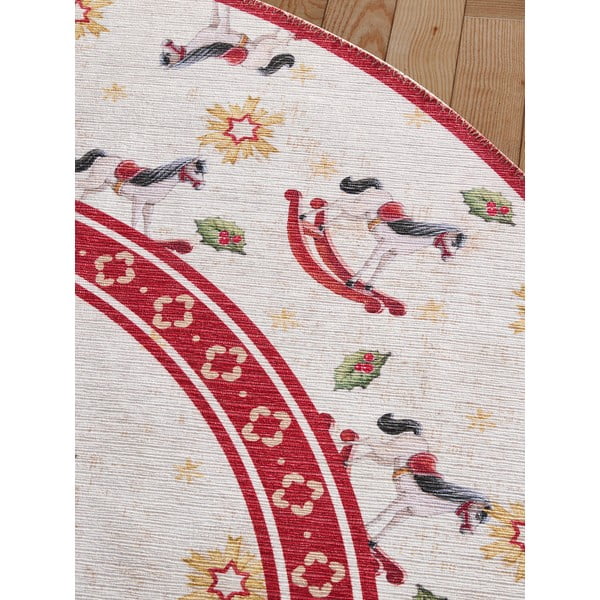 Červený okrúhly koberec s vianočným motívom ø 160 cm Toy's Delight Rocking Horse – Villeroy&Boch-image-3