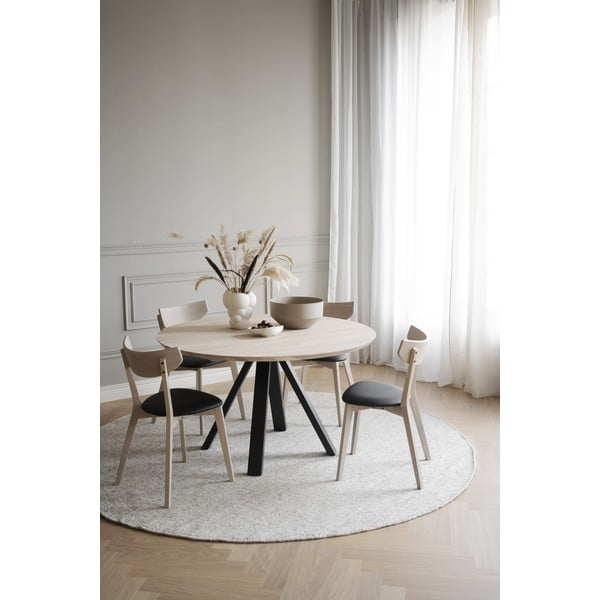 Okrúhly jedálenský stôl s doskou z dubového dreva v prírodnej farbe ø 130 cm Carradale – Rowico-image-4