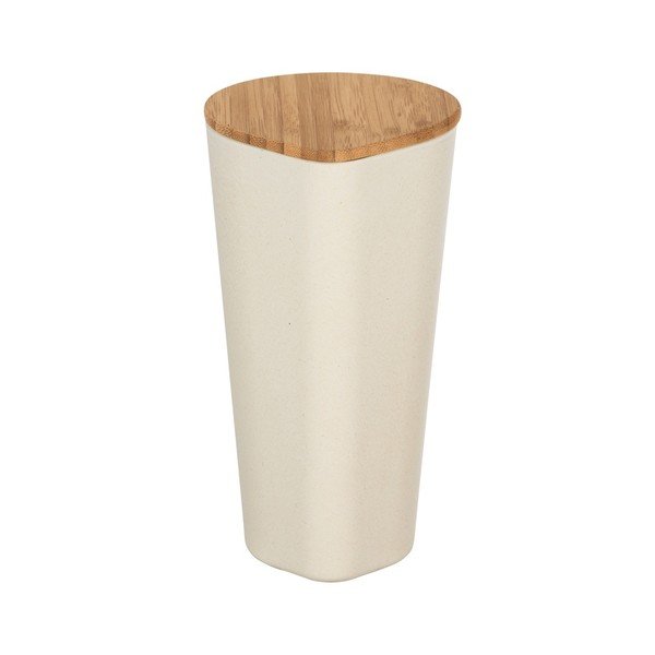 Béžový úložný box s bambusovým vekom Wenko Derry, 1 l