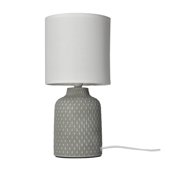 Sivá stolová lampa s textilným tienidlom (výška  32 cm) Iner – Candellux Lighting-image-2