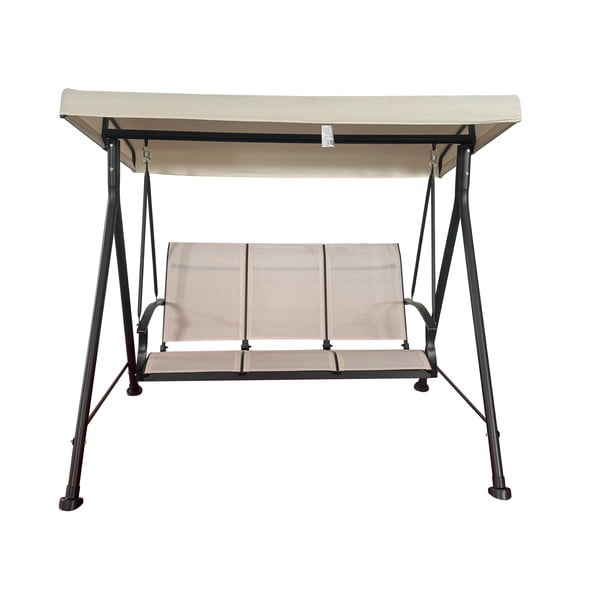 Béžová kovová záhradná hojdačka Hollywood II – Rojaplast