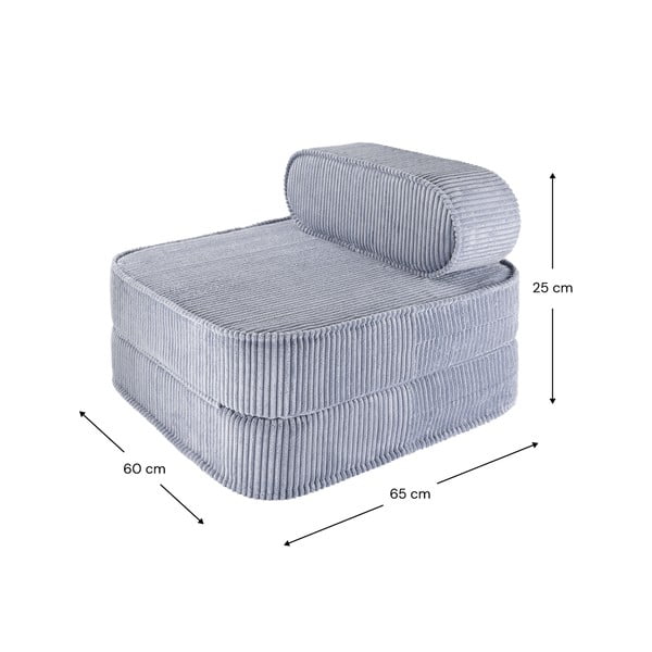 Modré menčestrové detské kresielko Flip – Wigiwama-image-4