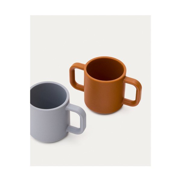 Modré/oranžové silikónové detské hrnčeky v súprave 2 ks Lili – Kave Home-image-3