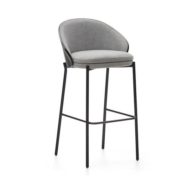 Čierna/sivá barová stolička (výška sedadla 77 cm) Eamy – Kave Home