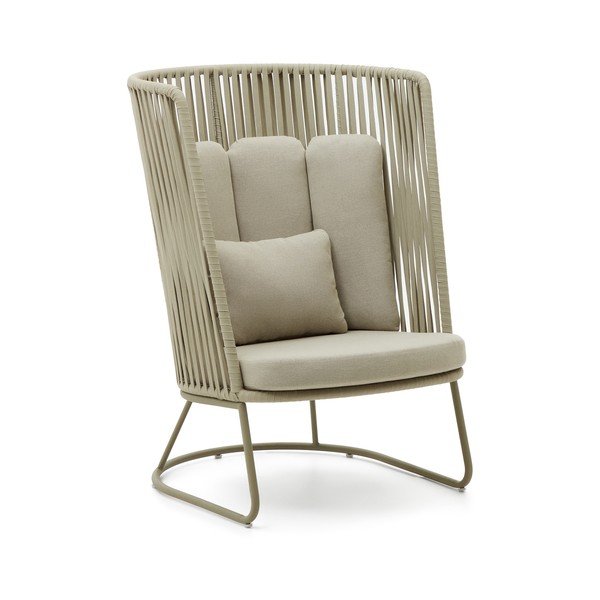 Zelené kovové záhradné kreslo Saconca – Kave Home