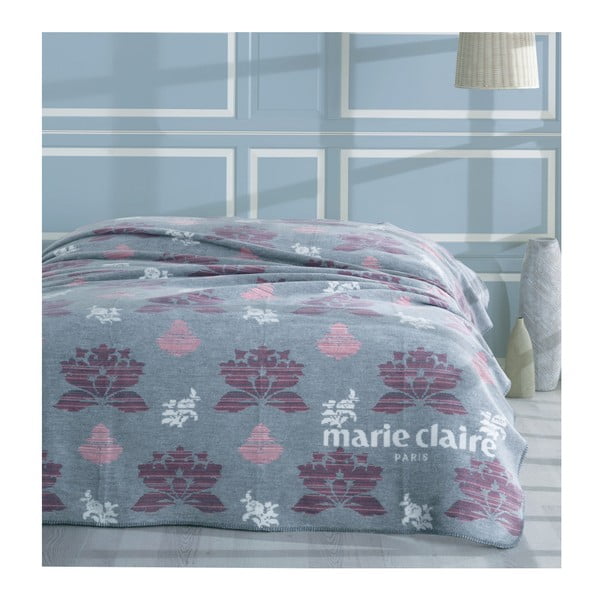 Sivá deka s farebným motívom z edície Marie Claire, 200 x 220 cm