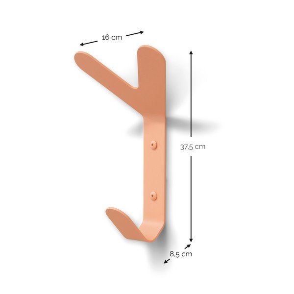Nástenný oceľový háčik v lososovej farbe Frondo – Spinder Design-image-4
