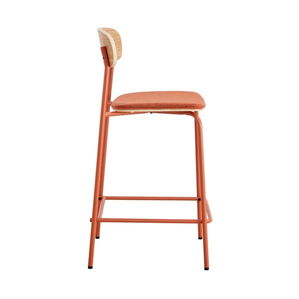 Barové stoličky v súprave 2 ks v červeno-prírodnej farbe (výška sedadla 66 cm) Adriana – Marckeric-image-4
