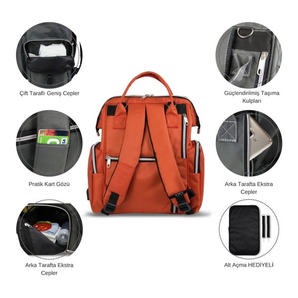 Zelený batoh pre mamičky s USB portom My Valice HAPPY MOM Baby Care Backpack-image-4