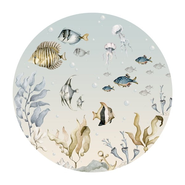 Detská samolepka na stenu 150x150 cm Sea World in a Circle – Dekornik