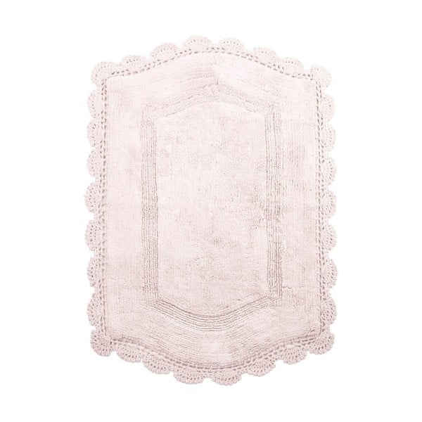 Svetloružová bavlnená kúpeľňová predložka Tina, 60 × 90 cm