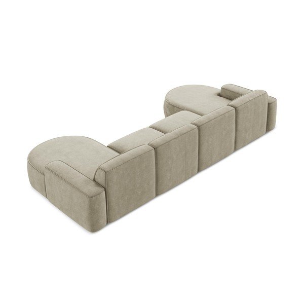 Béžová ženilková rohová pohovka (do tvaru "U") Omao – Makamii-image-3