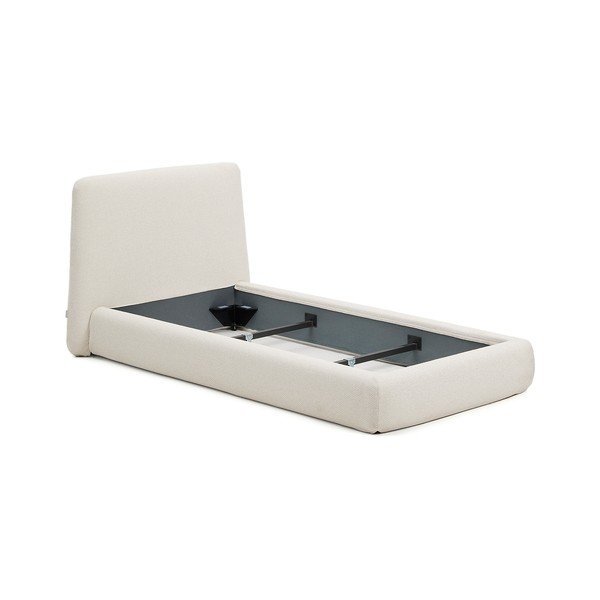 Béžová čalúnená jednolôžková posteľ bez roštu 90x200 cm Martina – Kave Home-image-2