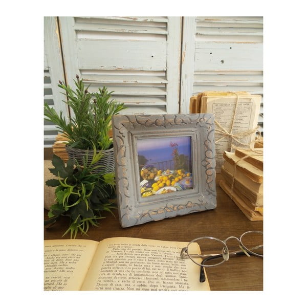 Sivý rám na fotku z mangového dreva Orchidea Milano, vhodná velikost fotografie 9 × 9 cm