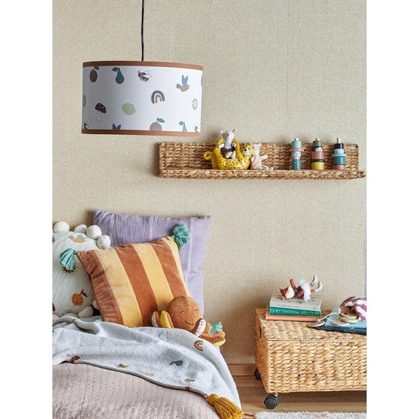 Biele/hnedé detské tienidlo s textilným tienidlom ø 34 cm Agnes – Bloomingville Mini-image-1