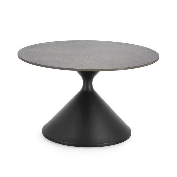 Čierny okrúhly konferenčný stolík s doskou v dekore mramoru ø 70 cm Joona – Bizzotto