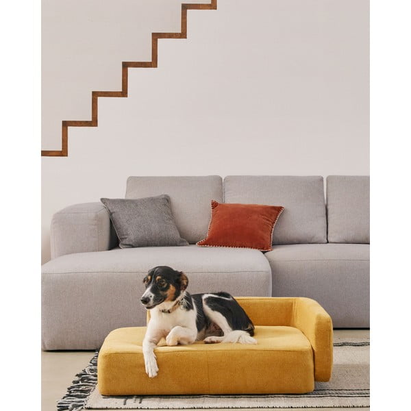 Pelech pre psov v horčicovej farbe 96x70 cm Bowie - Kave Home-image-1