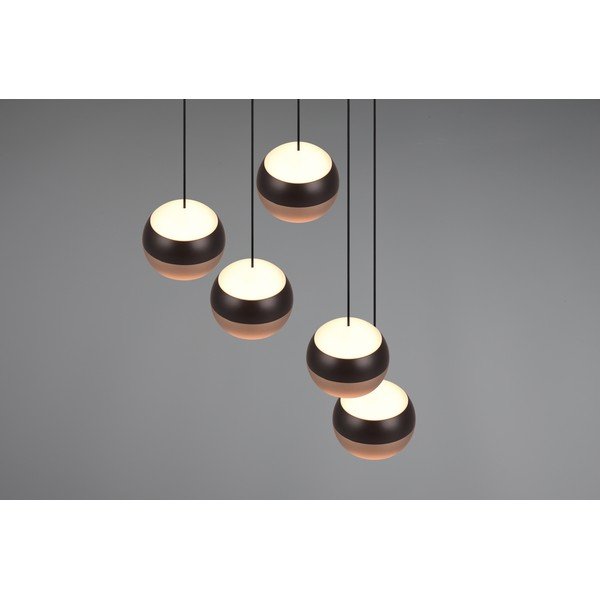 LED závesné svietidlo s kovovým tienidlom ø 30 cm v čierno-medenej farbe Orbit - Trio Select-image-2