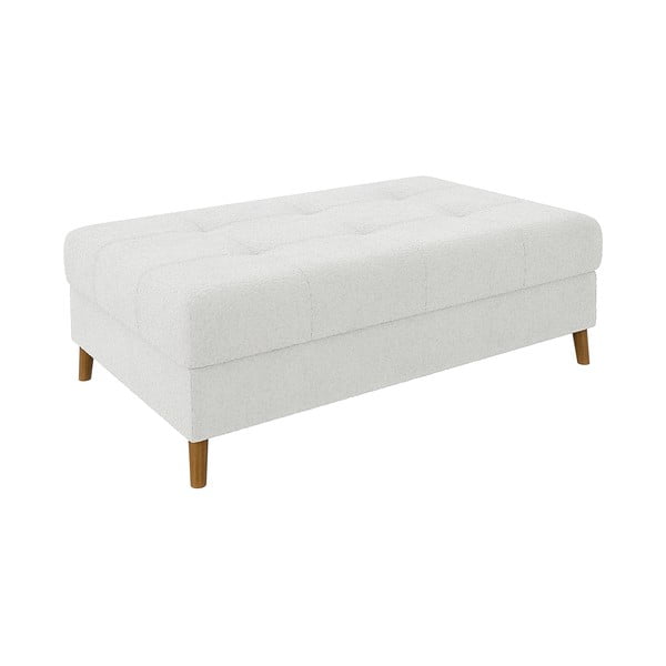 Biela podnožka z textílie buklé Ariella – Ropez