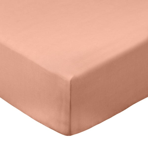 Terakotová napínacia plachta z bavlneného perkálu 90x190 cm Cotton Percale – Bianca
