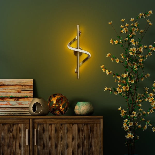 LED nástenné svietidlo v mosadznej farbe Likma – Opviq lights-image-2