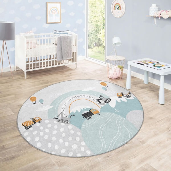 Prateľný detský koberec ø120 cm Snowy Hills – Mila Home-image-4