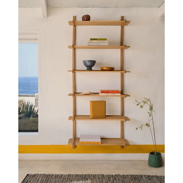 Modulárny policový systém z dubového dreva v prírodnej farbe 90x202 cm Sitra – Kave Home-image-1