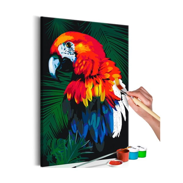 DIY set na tvorbu vlastného obrazu na plátne Artgeist Parrot, 40 × 60 cm