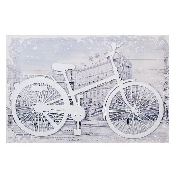 3D Obrázok White Bike, 60x40 cm