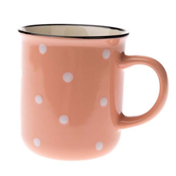 Oranžový keramický hrnček Dakls Dottie, 380 ml