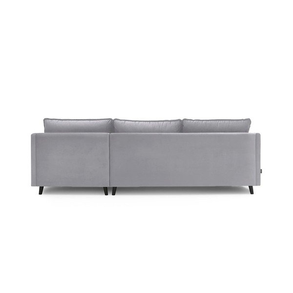 (II. akosť) Svetlosivá zamatová rozkladacia pohovka Bobochic Paris Loft, ľavý roh-image-4