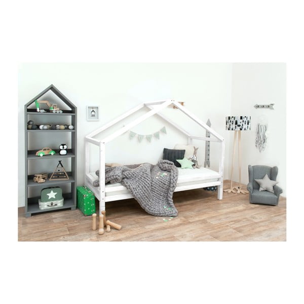 Biela detská posteľ z lakovaného smrekového dreva Benlemi Sidy, 90 × 200 cm-image-4