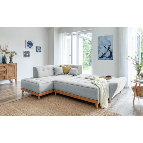 Svetlosivá rozkladacia rohová pohovka Miuform Dazzling Daisy L, ľavý roh-image-4