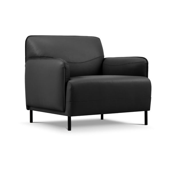 Tmavosivé kožené kreslo Windsor & Co Sofas Neso