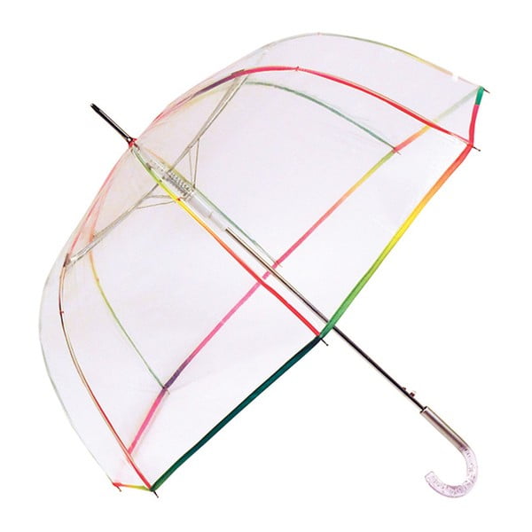 Transparentný dáždnik s dúhovými detailmi Birdcage, ⌀ 95 cm