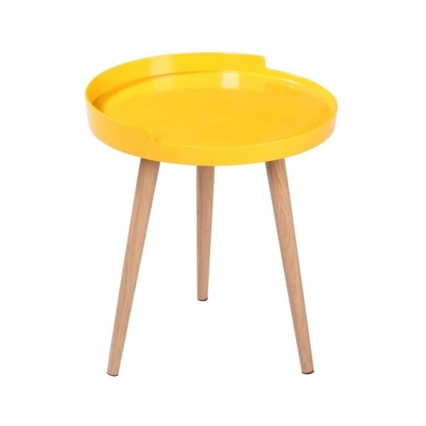 Žltý odkladací stolík Ares, ⌀ 40 cm