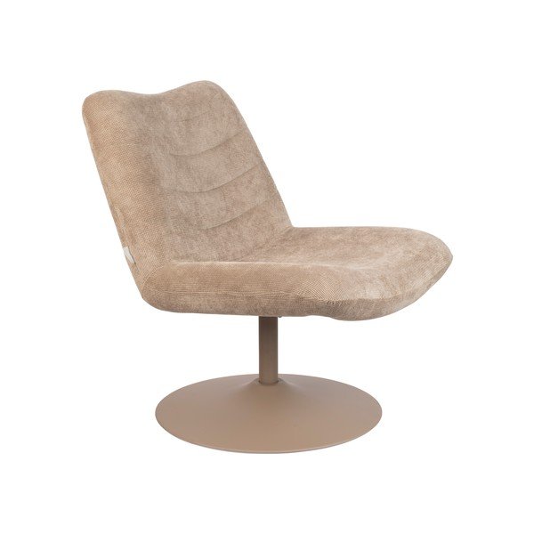 Béžové zamatové kreslo Bubba – Zuiver