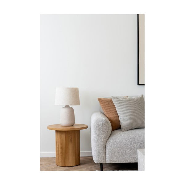 Krémová stolová lampa s textilným tienidlom (výška 47 cm) Croft – House Nordic-image-2