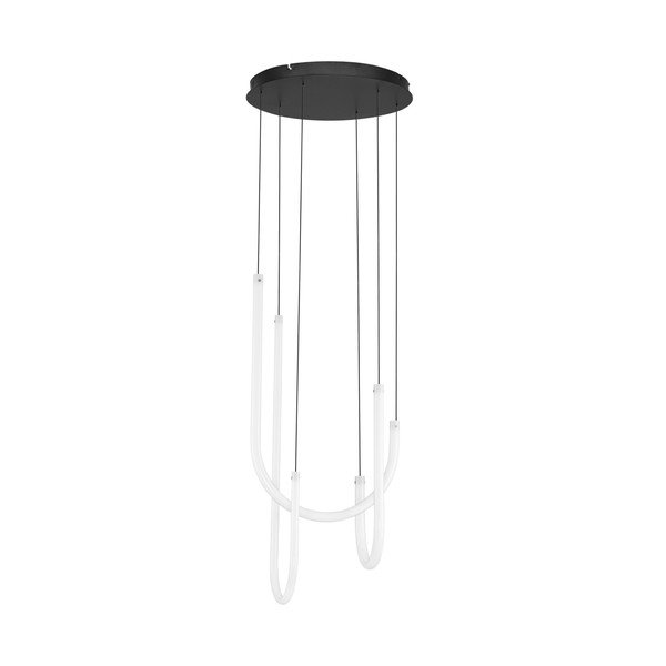 Biele/matne čierne oceľové LED závesné svietidlo so stmievačom s tienidlom z akrylového skla ø 41 cm Topaz – Nova Luce
