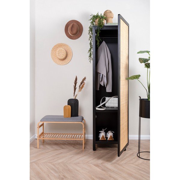 Čierna drevená šatníková skriňa Leitmotiv Galant-image-1