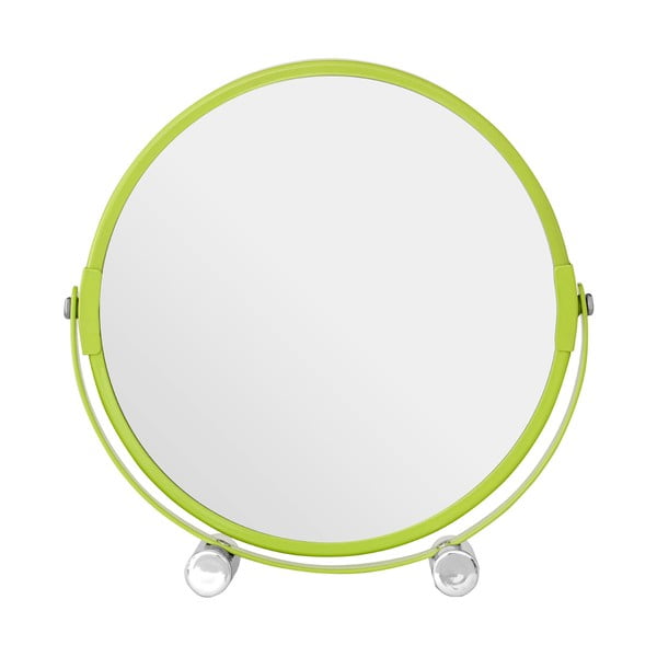 Limetkovozelené obojstranné kozmetické zrkadlo Premier Housewares, 18 × 19 cm